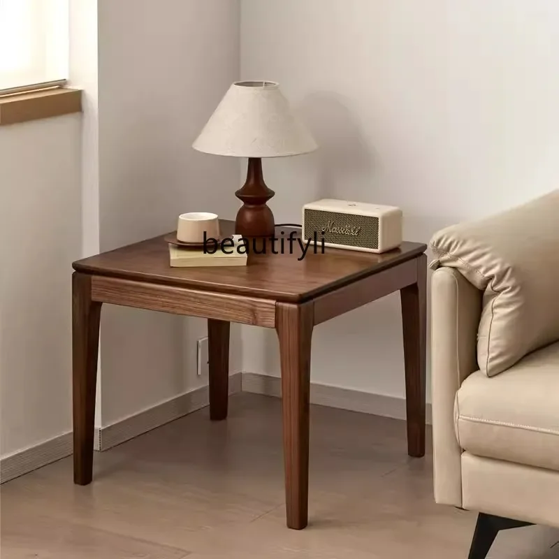X North American Solid Wood Sofa Side Table Living Room Nordic Storage Square Table Small Tea  Corner Table