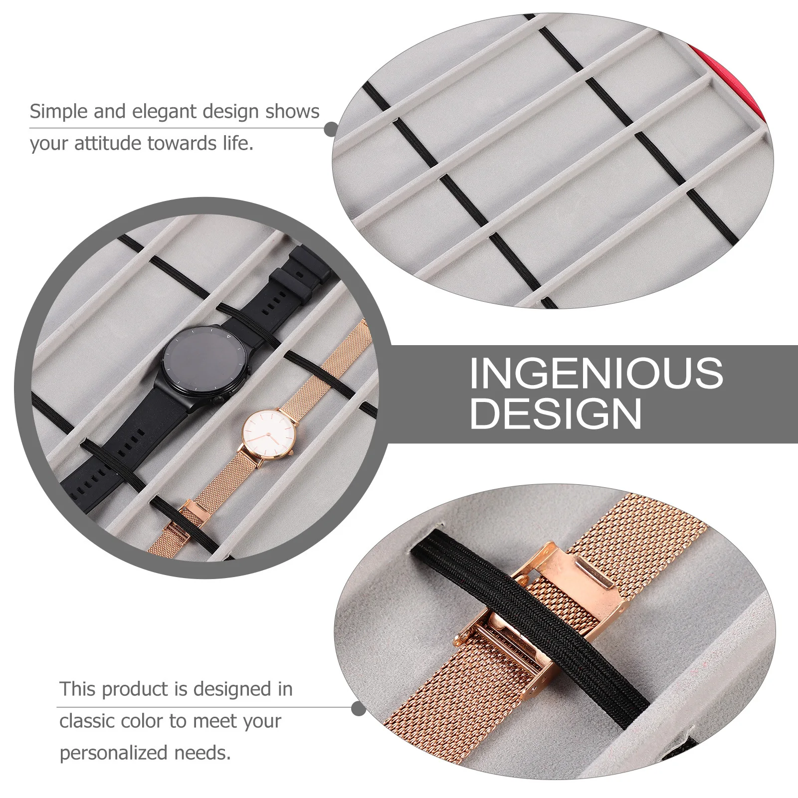 

10 Slots Watch Display Tray Jewelry Organizer Durable Showcase Stand for Watches Necklaces Bracelets Storage Watch Case