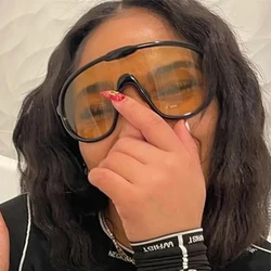 2025 Fashion Square Shield Sunglasses Women Men Oversized One Piece Goggle Eyeglasses Brand Designer Luxury Vintage Sun Glasses