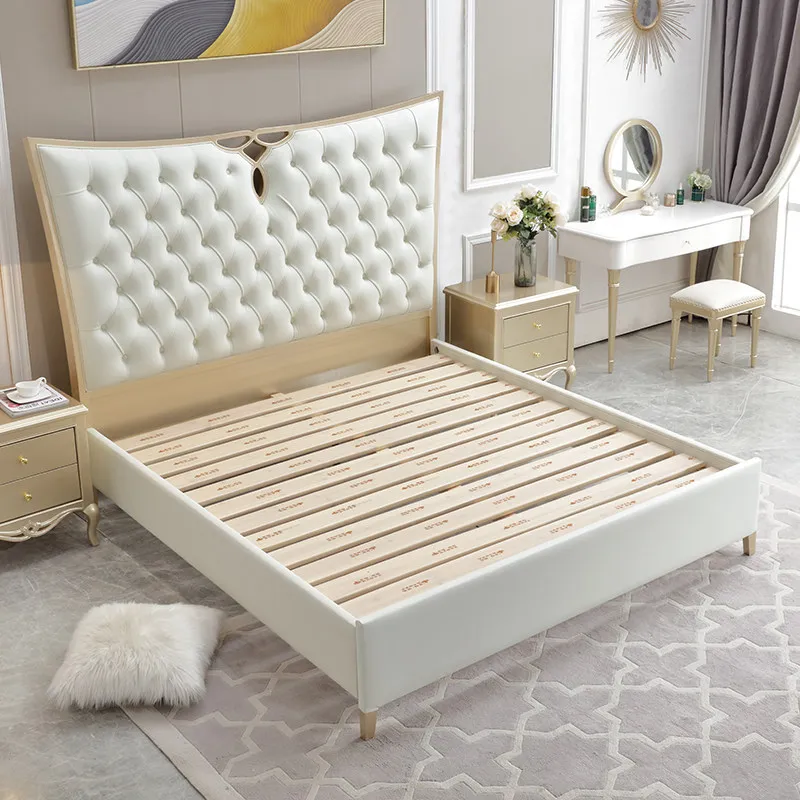 

About Villa Furniture Luxury Upholstered king Size Bed Wood Frame Big Headboard Italian Modern Bedroom Double Bed for Adults*
