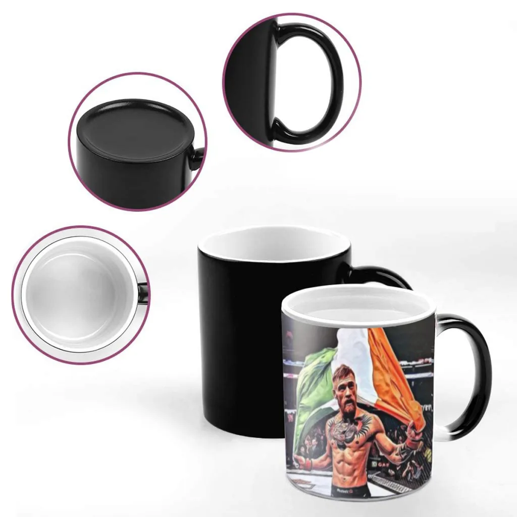 C-CONOR MCGREGOR Creative Change Ceramic Mug Heat Revealing Coffee Cup Breakfast Cup Mug Gift