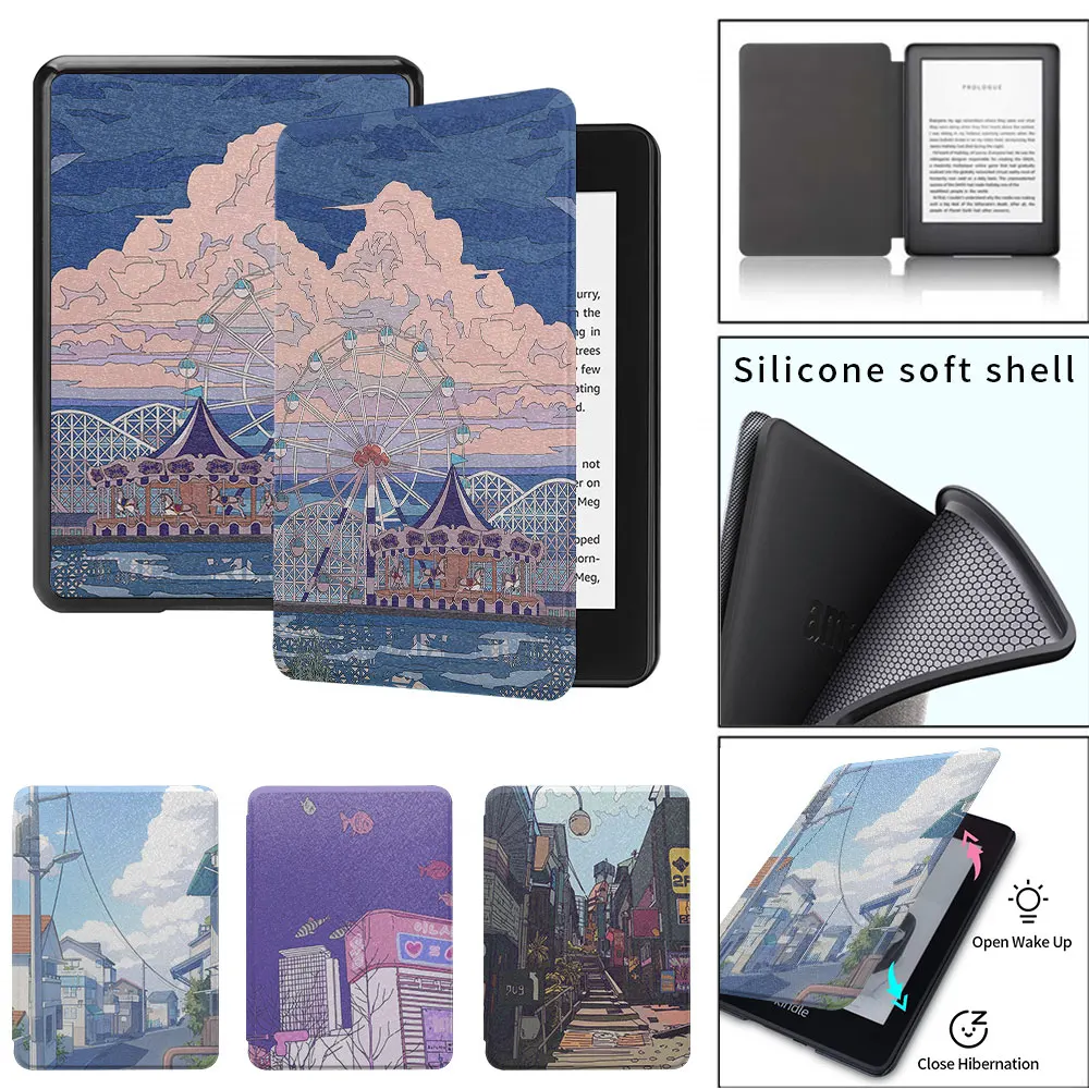 kindle case exquisite house patterns paperwhite4th Silicone soft shell  funda 2021 11th  8th generation