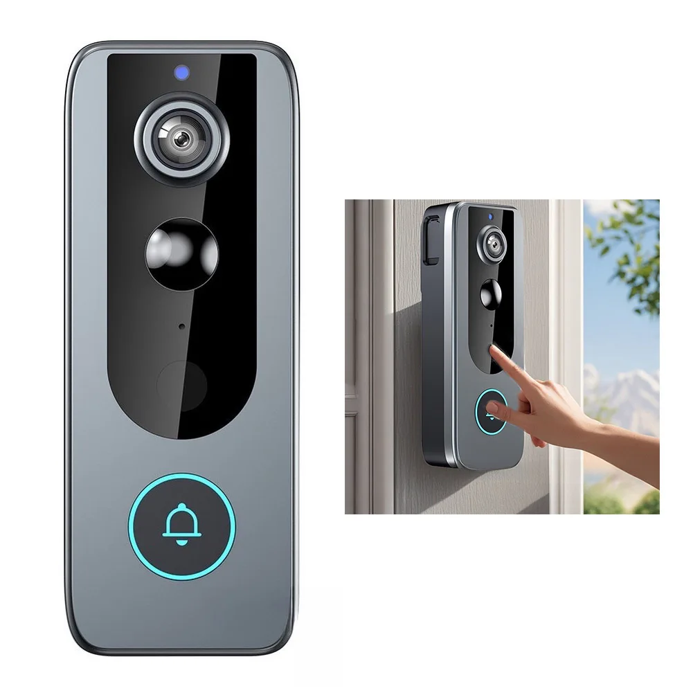 Two Way Audio Bell Smart Video Doorbell Real Time Communication Advanced Motion Detection For Monitoring Visitors