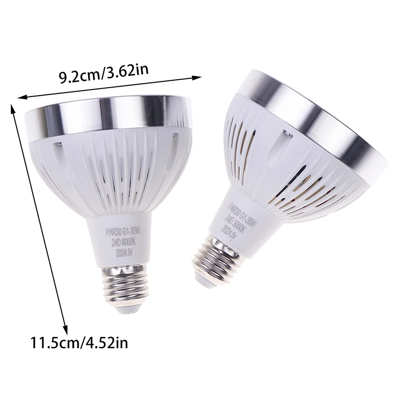 PAR30 LED E27 โคมไฟ 220v หลอดไฟ Led PAR Track Light 35W 3000K 6000K Show Room น้ําท่วมอุ่นสีเหลืองแสงสีขาวบริสุทธิ์