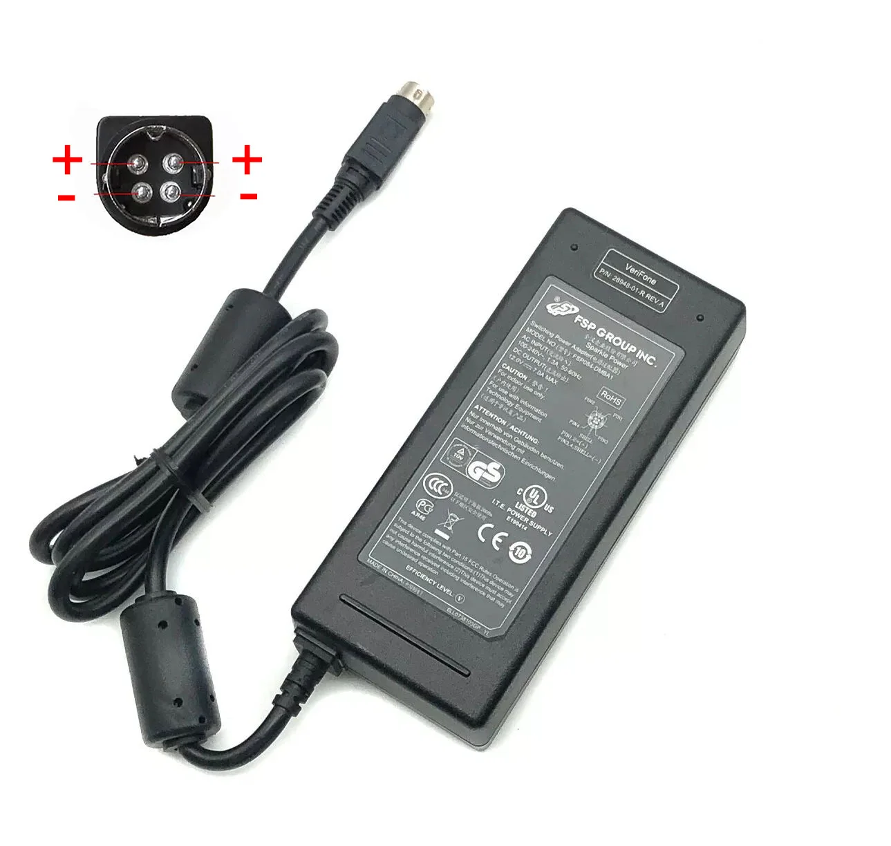 

FSP FSP084-DMAAI Адаптер переменного и постоянного тока 12 В 7 А 84 Вт 4-контактное зарядное устройство Din для источника питания FSP084-DIBAN2 FSP084-DMBA1