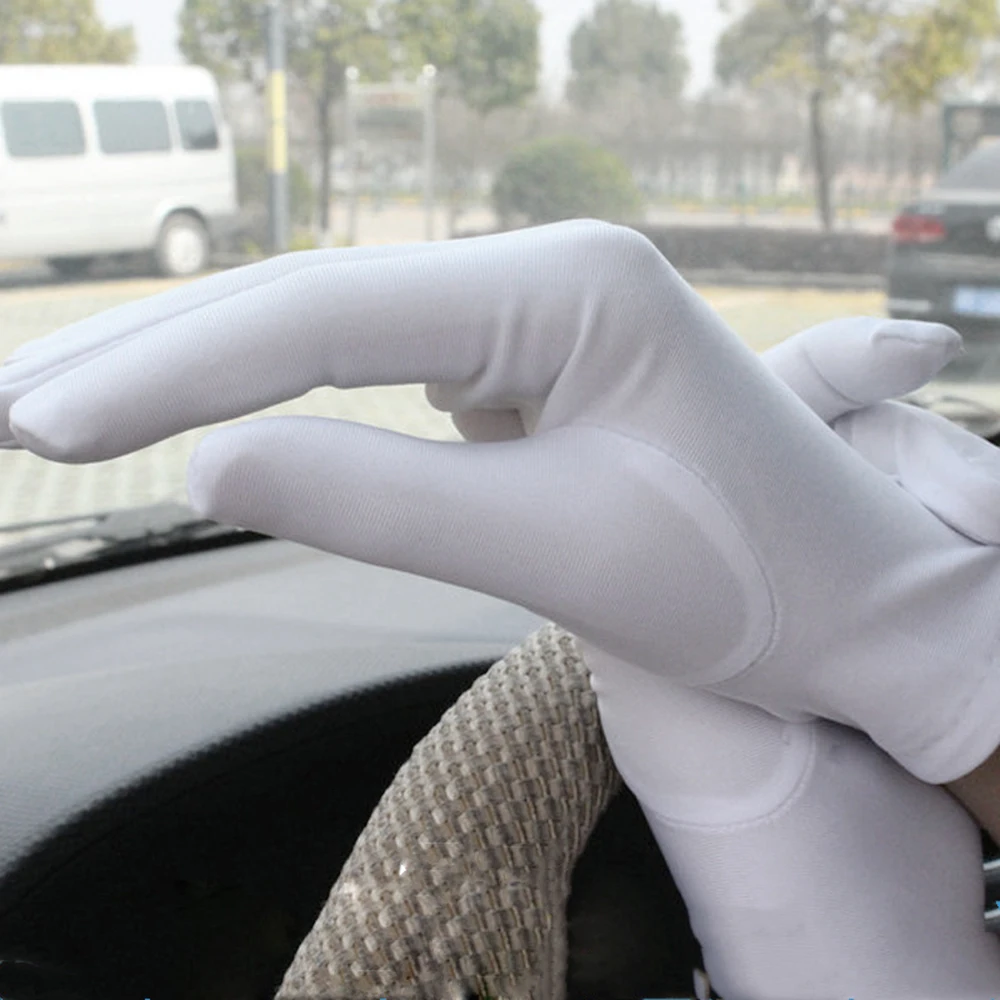 Men Women Spandex Thin Summer Pure Color Driving Gloves Etiquette Gloves Sun Protection Anti-UV