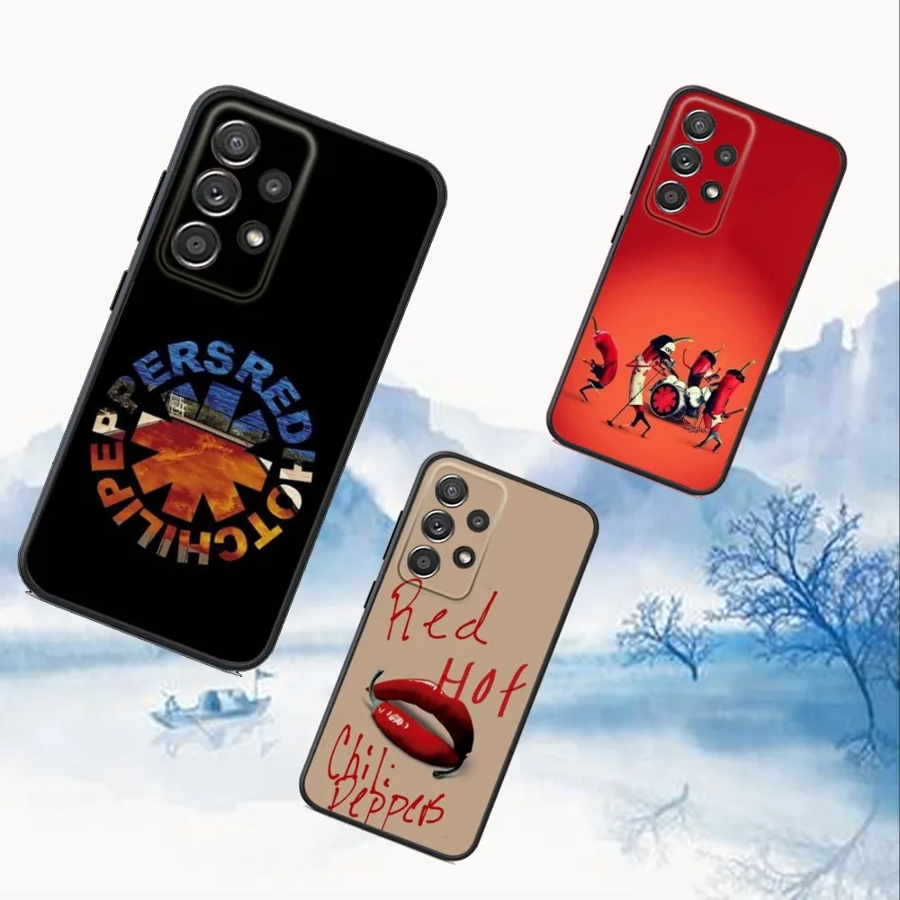 

R-Red Hot C-Chili Peppers Phone Case For Samsung S25,S24,S21,S22,S23,S30,Ultra,S20,Plus,Fe,Lite,Note,10,9,5G Black Cover