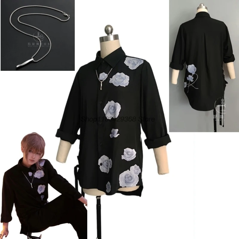 Anime Vtuber Kanae Cosplay Costume Vtuber Nijisanji Kanae Black Daily Clothes Long shirt Role Playing  Halloween Gifts Pendant