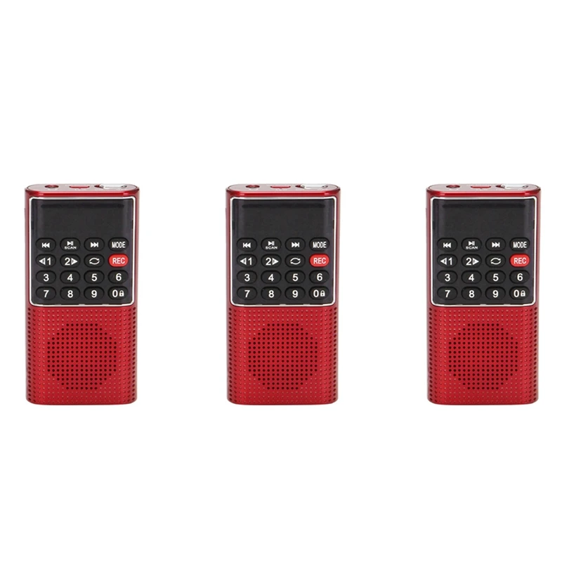 3X L-328 Mini Portable Pocket FM Auto Scan Radio Music Audio MP3 Player Outdoor Small Speaker With Voice Recorder