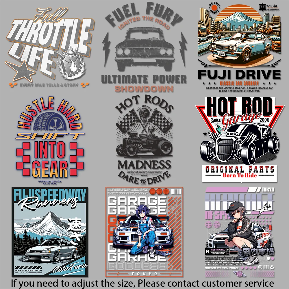Fuel - fury Car Graphic Ghost - engine Motif Retro - racing Motif Iron on Picture on Clothes Whimsical Patterns DIY Decoration