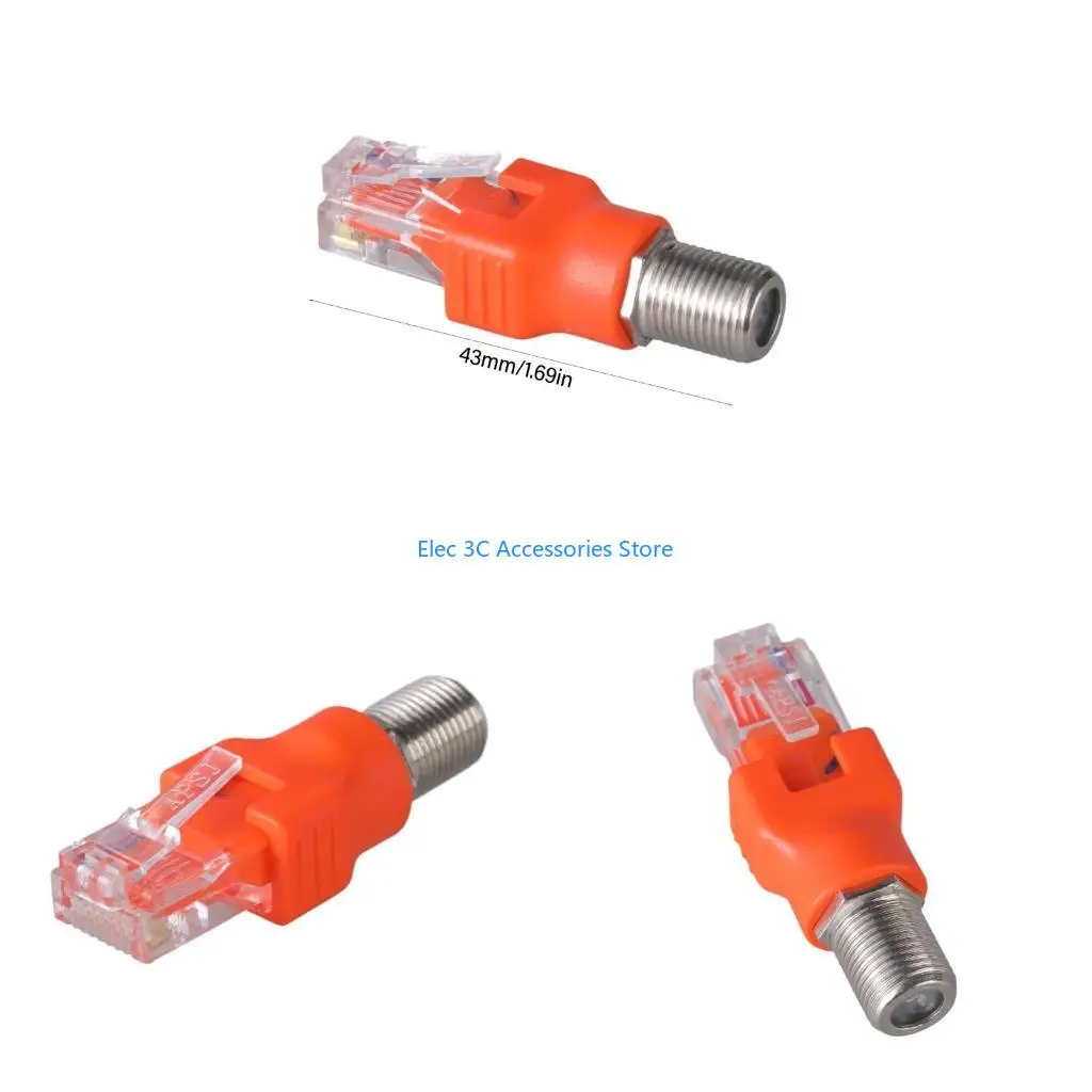 Y51A F Female to RJ45 Male Ethernet Coaxial Coupler Adapters for Line Tester Equipment
