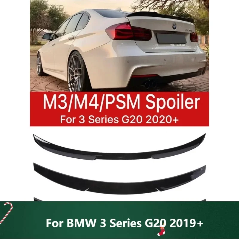 

New! Gloss Black M3 MP Rear Roof Lip Bumper Trunk Spoiler PSM M4 Style Slim Wing Kit For BMW 3 Series G20 2019+ Carbon Fiber