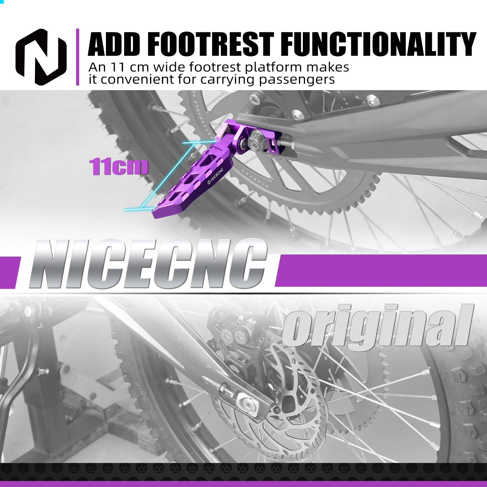 NICECNC لـ Surron Light Bee X S L1E كتل ضبط الموتر سلسلة وأوتاد حيلة خلفية للدراجة الترابية الكهربائية Segway X160 X260
