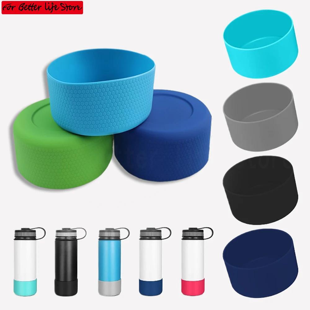 1 piece Sports Cup Cover 7.5cm 9cm 12.5cm Bottle Cover Cup Heat Insulation Bottom Cover Anti Slip Sleeve Coaster Silicone Base