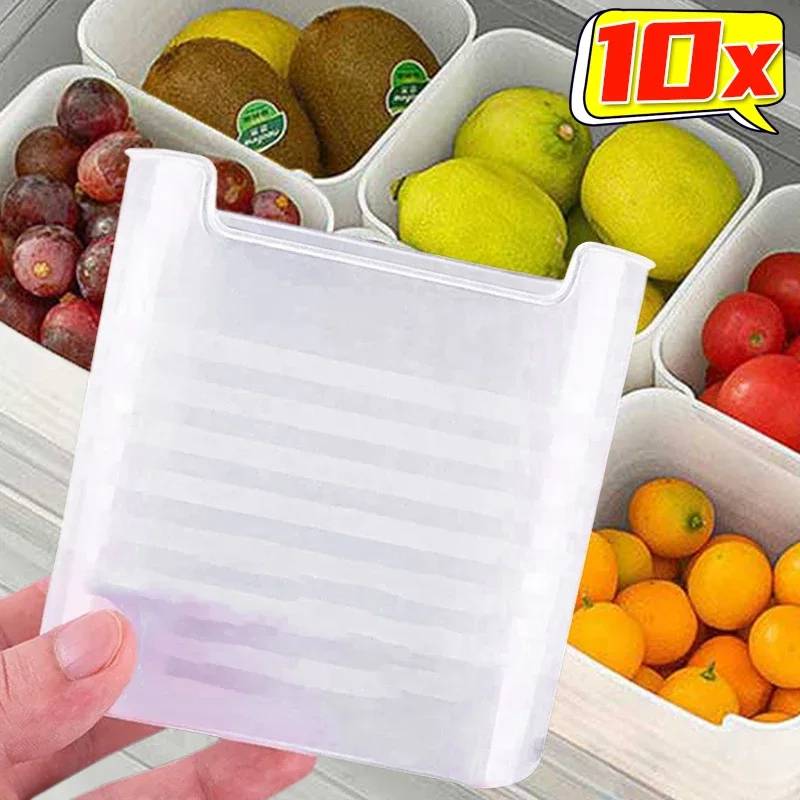 Fridge Side Door Storage Box Portable Vegetable Fruit Preservation Box Food Grade Plastic Storage Container Home Kitchen Supply