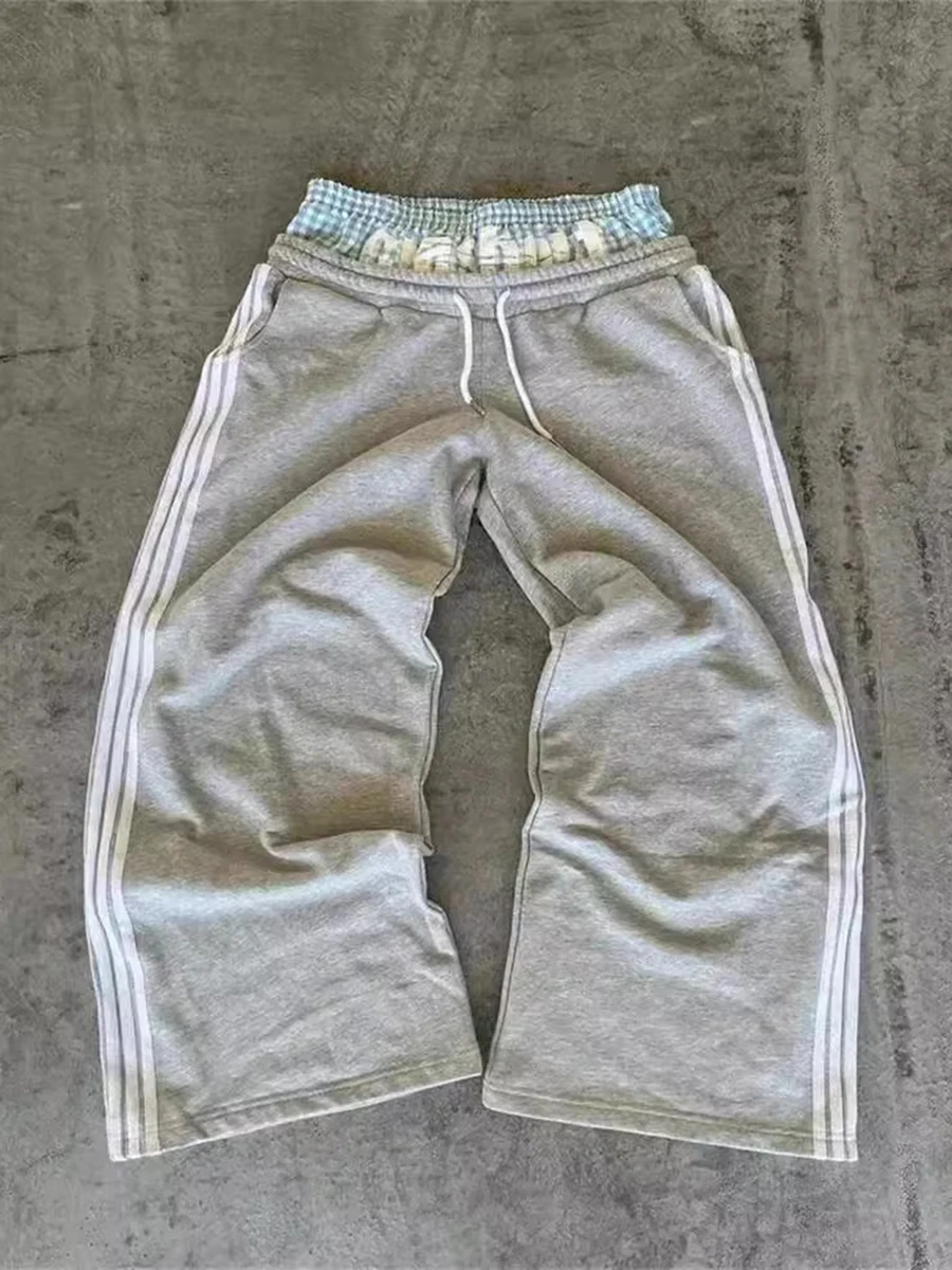 Y2K – pantalon de sport décontracté, style Hip-hop européen et américain, Double taille, mode de rue, personnalité polyvalente
