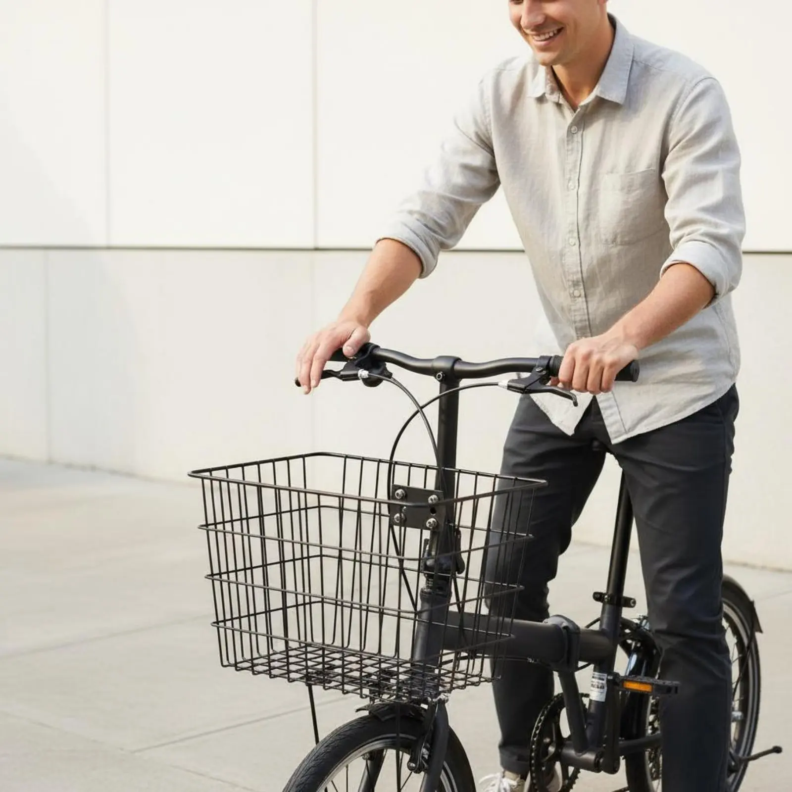 Folding Bike Basket Holder Thickened Design Front Basket Bracket Electric Bike Front Rack Versatile Compatibility