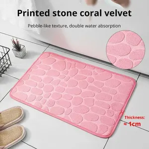 1PC Relief Memory Foam Velvet Rug Bathroom Living Room Non -slip Paralelepipeds Home Furniture 7 Main sales bathroom rug - №3