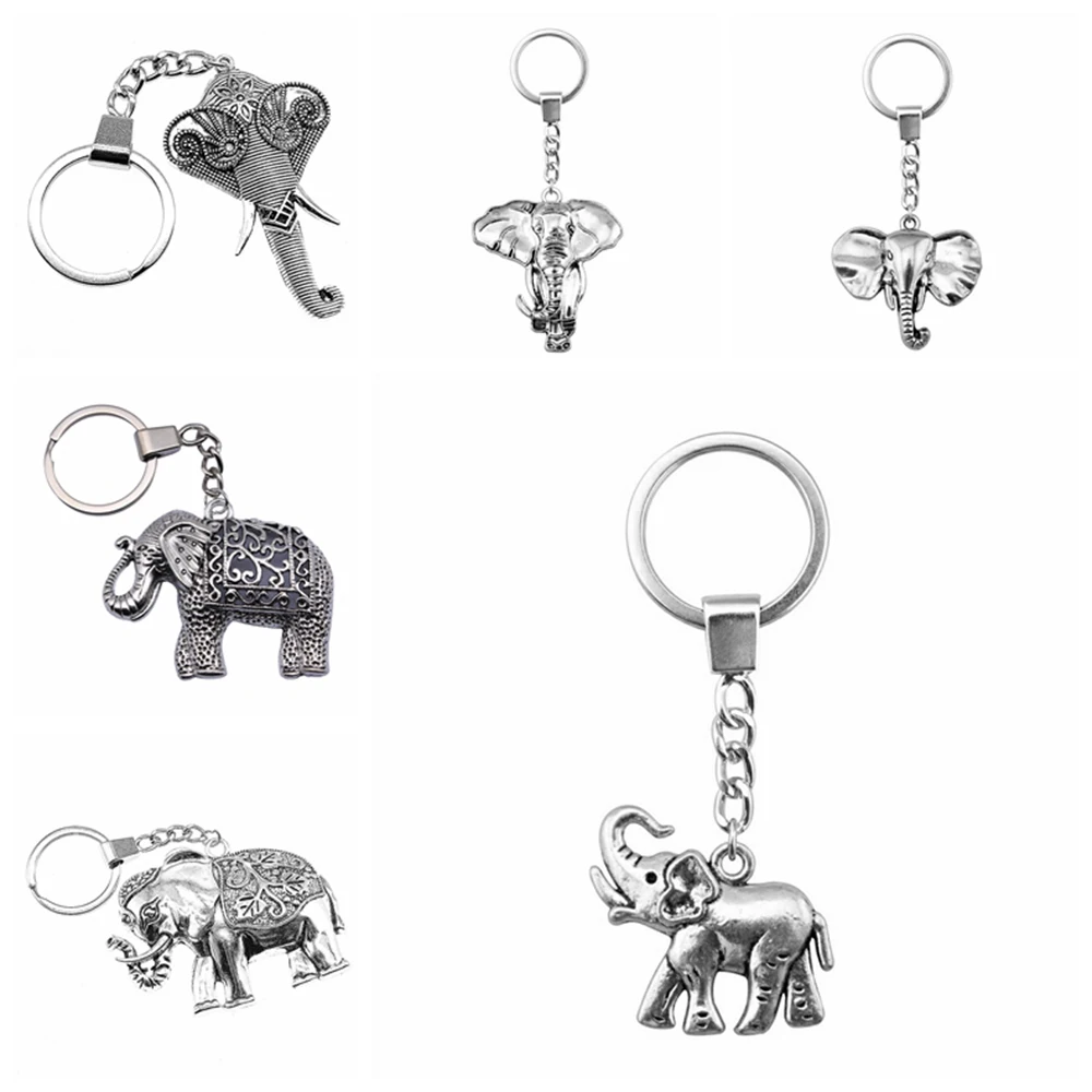 1 Piece Handmade Car Keychain Gift Keychains Elephant Charms Keychain For Key