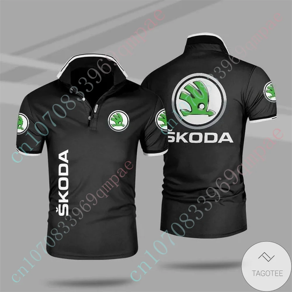 Skoda Polo Shirts And Blouses Casual T Shirt For Men Anime Short Sleeve Top Harajuku Golf Wear Unisex Clothing Custom Logo