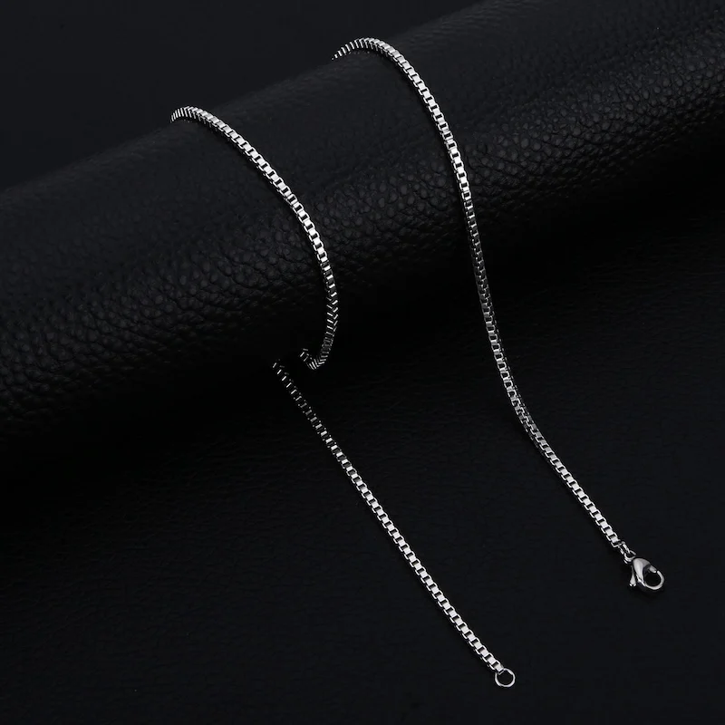 1,2 mm silberfarbene Edelstahl-Boxkette, Hip-Hop-Halskette für Männer, modischer Titanstahlschmuck, trendiges Geschenk – Detail 4
