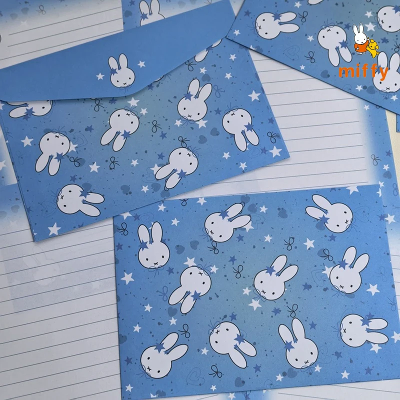 20개 귀여운 미피 봉투와 편지지 도파민 독특한 손글씨 인사말 카드 창의적인 축복 소녀 선물