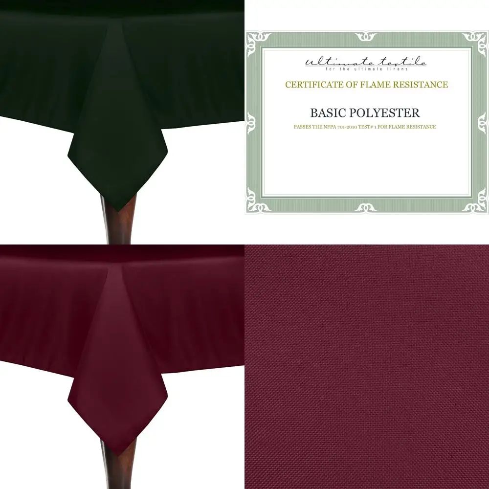 

Polyester Linen Tablecloths 72 x 72 Square, Forest Green, 5-Pack, Durable for Outdoor and Indoor Use