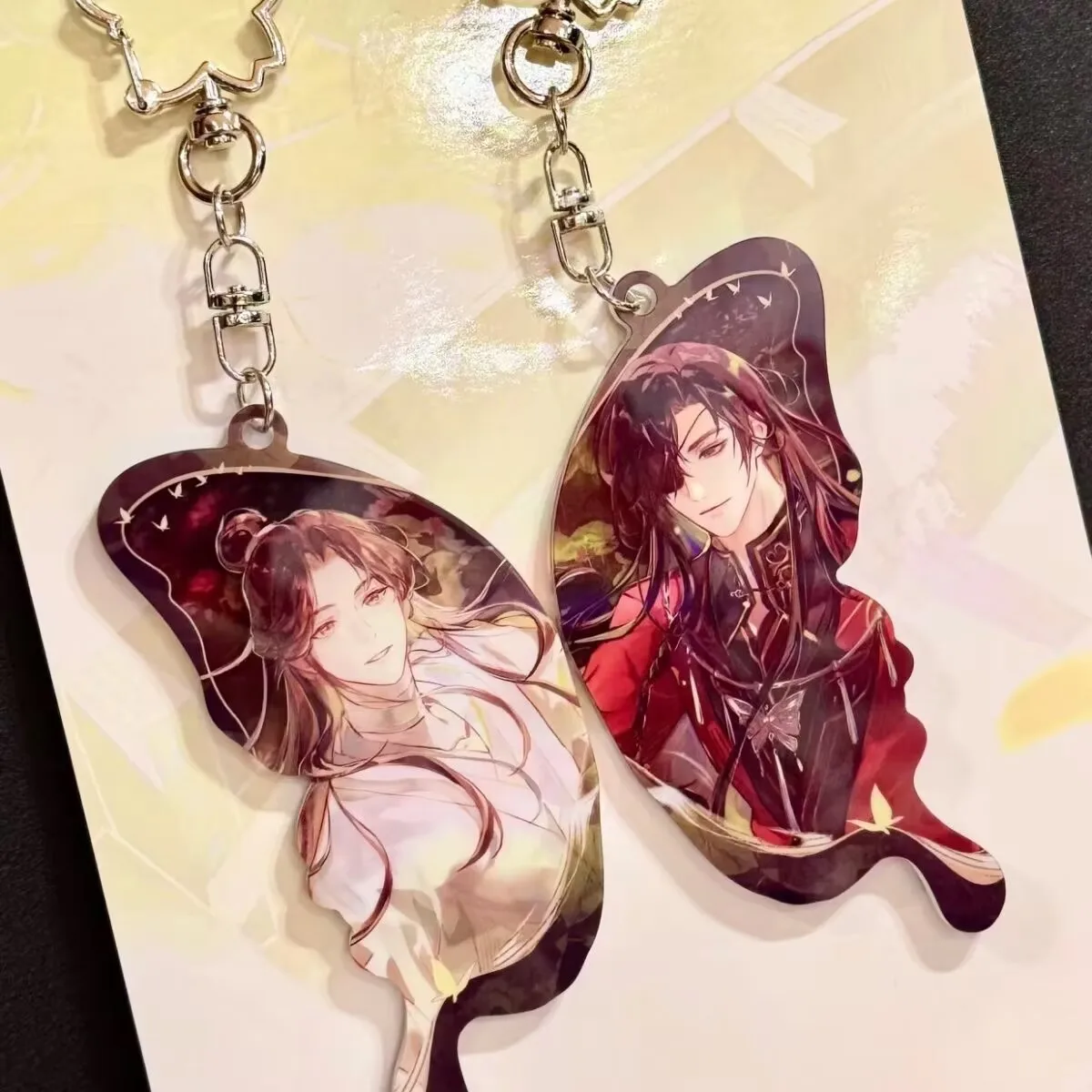 Nuovo Tianguan Blessing Animation anime Guzi Portachiavi con ciondolo in acrilico fatto in casa Flower City Xie Lian