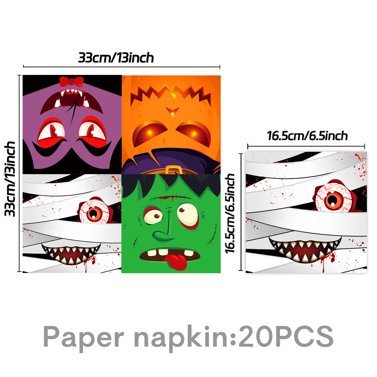 Halloween Pappteller Kürbis Zombie Geist Monster Fledermaus Einwegteller Tassen Halloween Abendessen Geschirr Dekoration Lieferungen – Detail 8