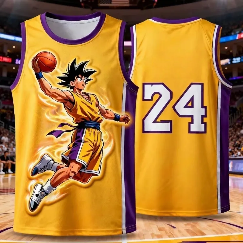 2026 Summer Dragon Ball Retro Fitness Vest Men's Oversized 3D Printed Vest Family Unisex Children's Sports Shirt  Basketball Top