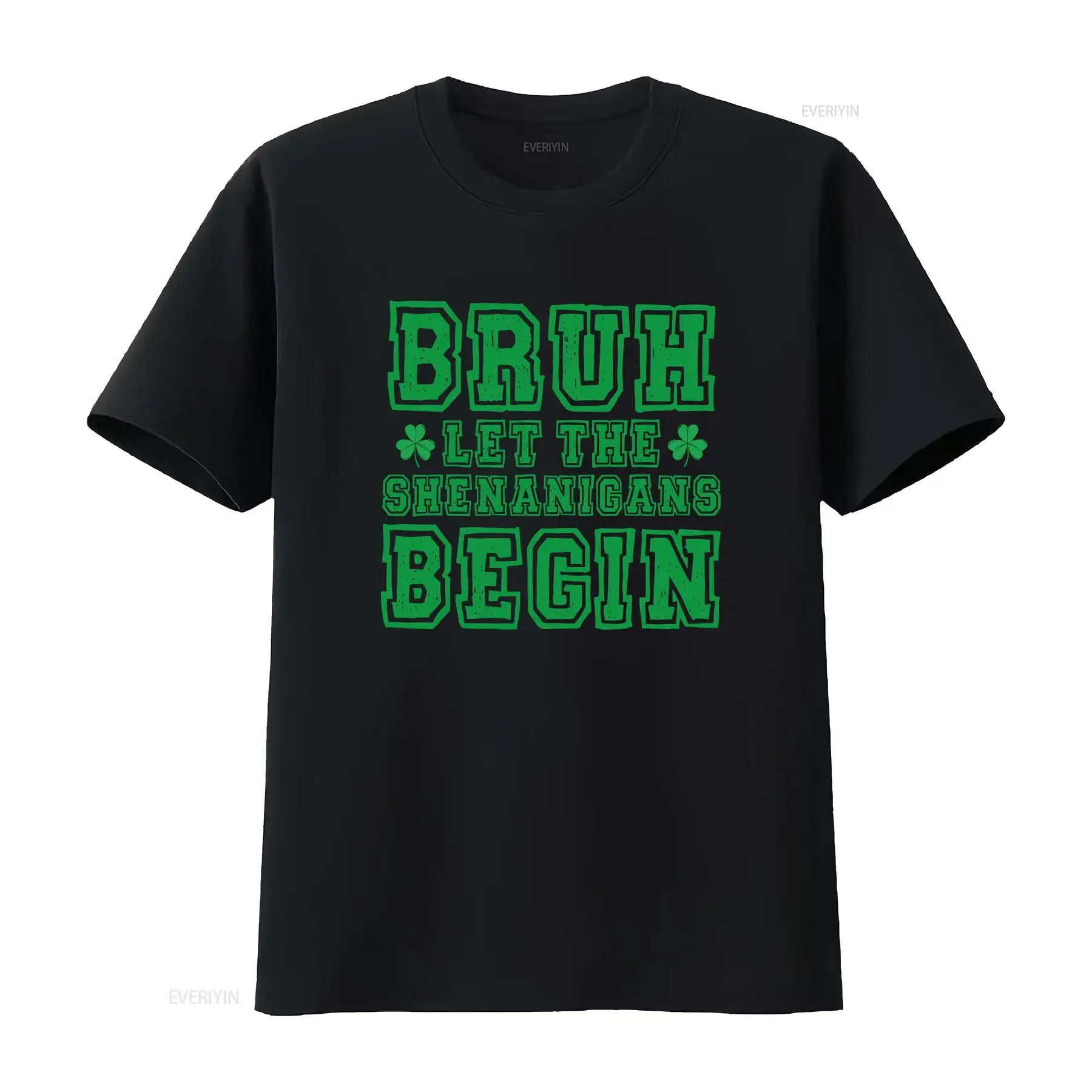 Bruh St Patricks Funny Meme Saint Day Men T Shirt vintage Washed Casual designer clothes graphic Unisex homme Stretched