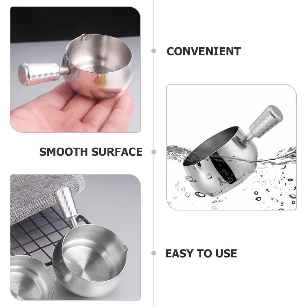 

Stainless Steel Wax Melting Spoon 100ml Mini Sauce Bowl Condiment Cups Canning Ladle Kitchen Utensil barbecue picnic seasoning