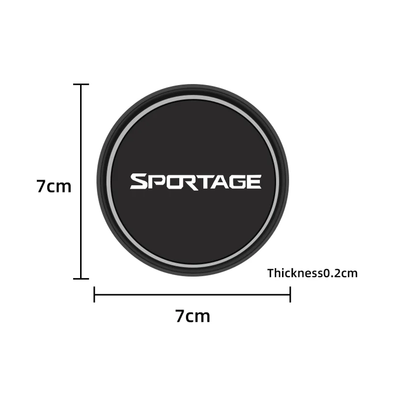 2szt Antypoślizgowe podkładki pod kubek samochodowy do KIA Sportage Silikonowe maty kieszonkowe Wewnętrzne maty na kubek z wodą Akcesoria samochodowe