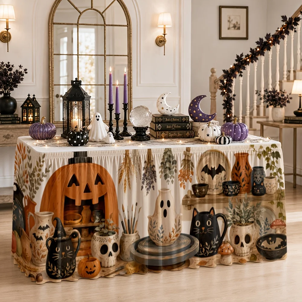 1 piece set - Halloween autumn decoration - Skull ceramic tableware - Kitchen and dining room party table setting