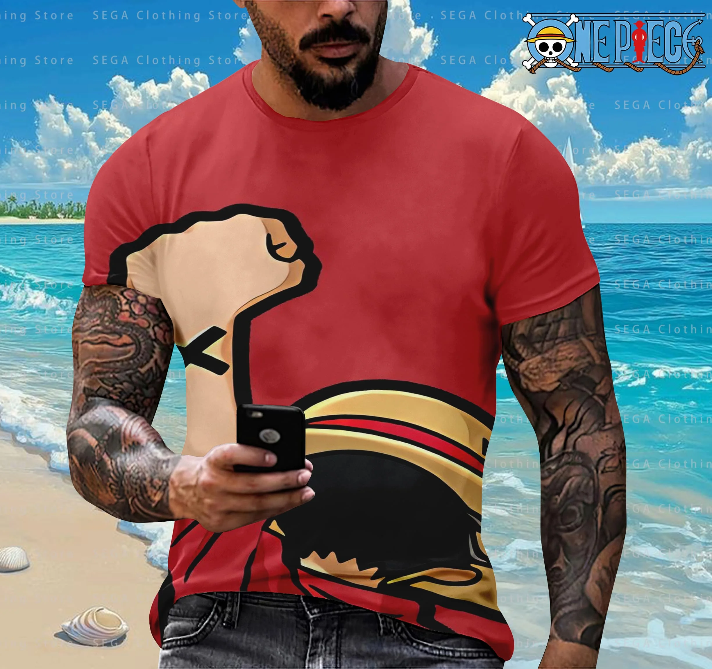 

2025 New Japanese Anime One Piece Cartoon Children's Adult 3D Printed Top T-shirt One Piece Dragon Ball Boy Cartoon Top T-shirt