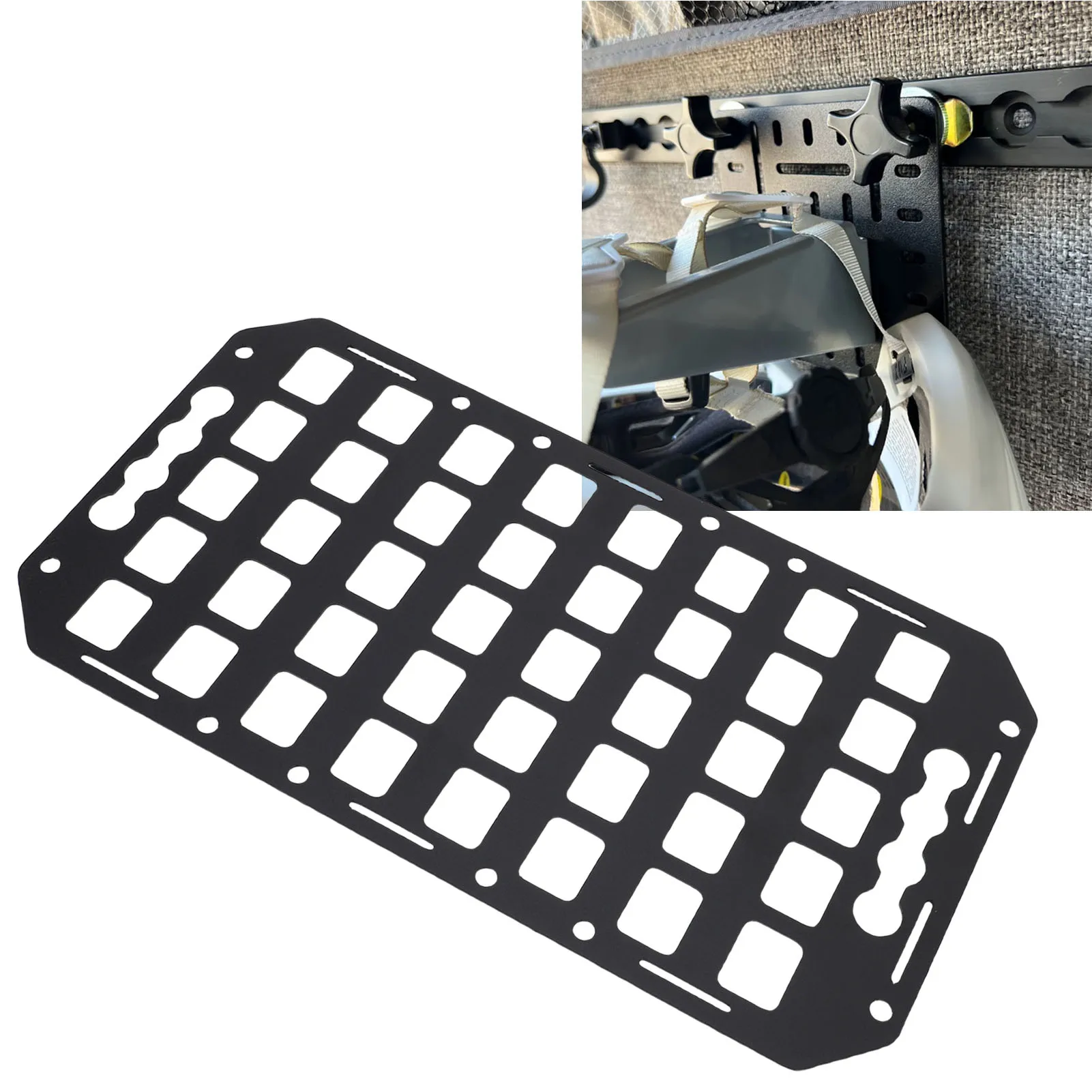 

Панель Molle для грузовиков, универсальная, легко снимается, 16,61x8,86x0,08 дюйма, L-трек, панель Molle, органайзер для автомобилей, внедорожников, пикапов, фургонов, автофургонов