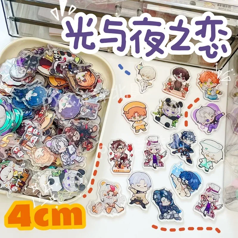 Cartoon Anime Light and Night Acrylic Patch 4cm 8cm Transparent Handmade DIY Keychain PP Clip Accessories Material Wholesale