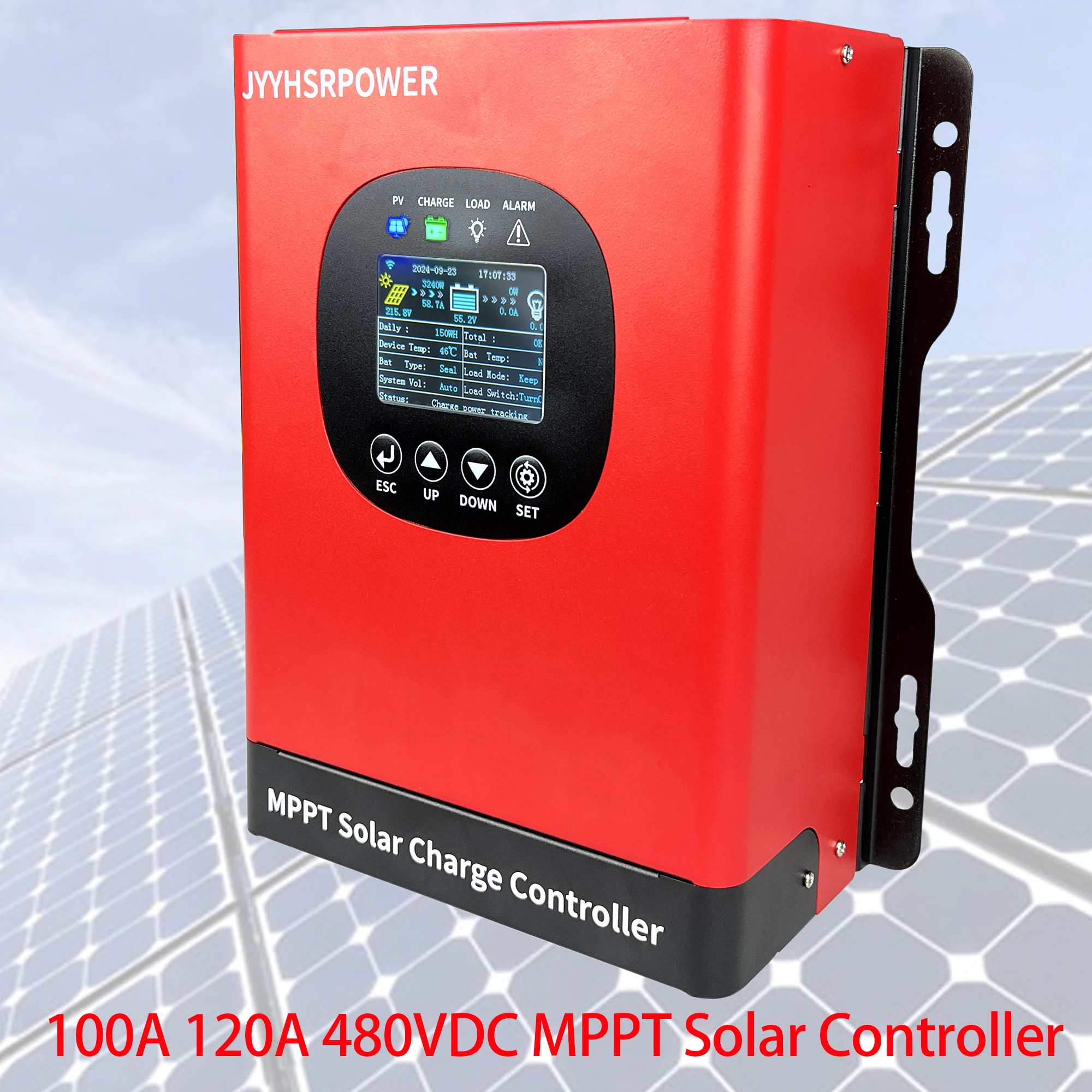 480VDC 100A 120A MPPT Solar Charge Controller Panel Charger Regulator With Load For 24V 48V 96V 192V Lithium Iron Phosphate