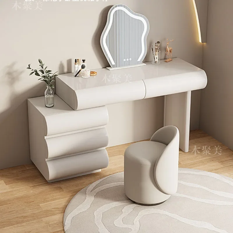 الغرور منضدة الزينة بغرفة النوم مرآة الغرور المنظم الأبيض جواهر خلع الملابس الأبيض Tocador Maquillaje أثاث غرفة نوم #4