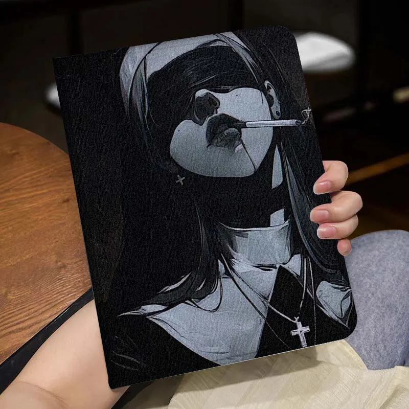 Cool Nun Smoking Art For Huawei MediaPad MatePad Honor Pro V6 9 V8 X9 X 10 13.3 11 Inch Pen Tray Tablet Case Popular
