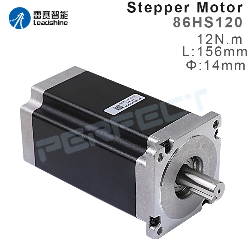 

86HS120 Leadshine 2 Phase NEMA 34 Hybrid Stepper Motor with 12N.m 4.2 A length 156 mm shaft 12.7 mm