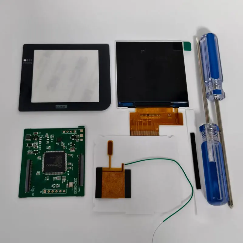 شاشة GBP LCD جديدة سهلة التركيب مقاس 2.6 بوصة شاشة LCD عالية السطوع IPS بالحجم الأصلي لجيب Gameboy مع مفك براغي