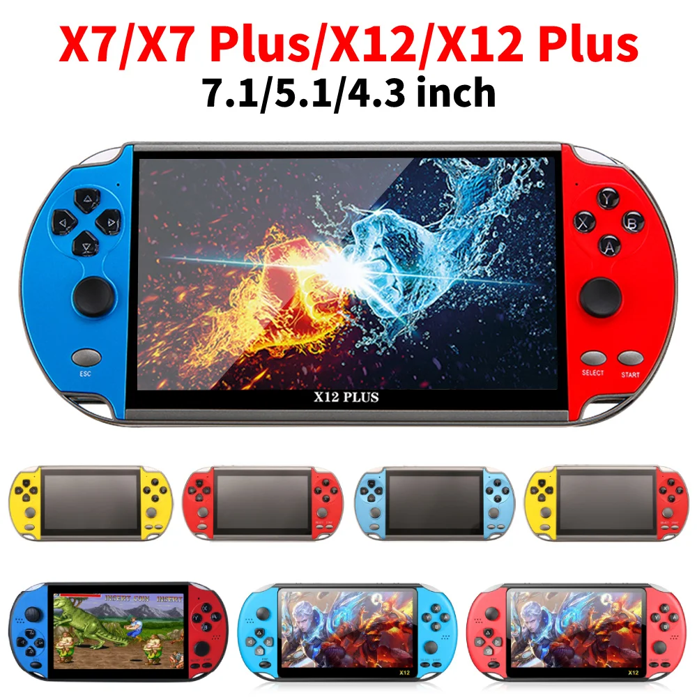 X7 Plus/X12 Plus Handheld Game Console HD Screen Video Retro Game Console Built-in 10000+ Free Games for Kids Gift Game Player