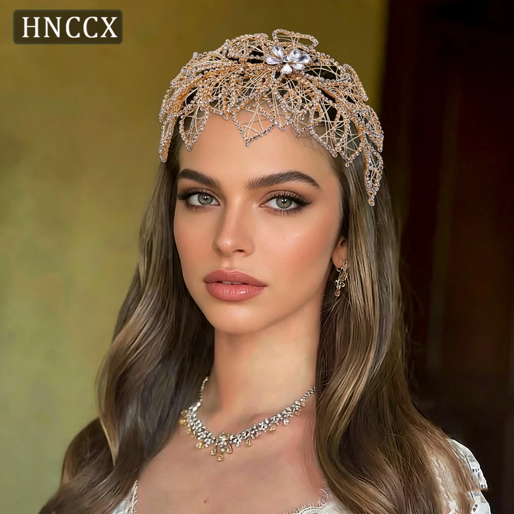 

YouLaPan Hollow Leaf Headband for Woman Rhinestone Bridal Headpiece Wedding Hair Accessories Bridesmaid Bride Headdress HP256A