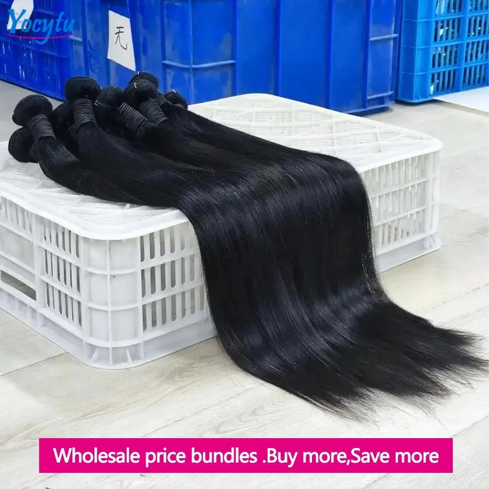 12A Straight Human Hair Bundles 26 26 26 Inch Bundles 100% Human Hair Brazilian Weave Bundles Raw Hair 100% Human Hair On Sale Clearance YOCYTU Ali