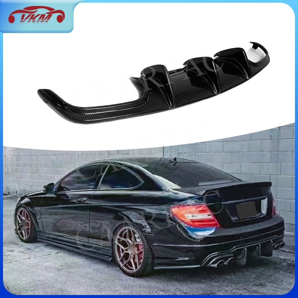 Hinten Lip Diffusor Carbon Fiber Bumper Spoiler Flossen Splitter Für Mercedes Benz C Klasse W204 C63 AMG 2008-2011 FRP Auto Zubehör