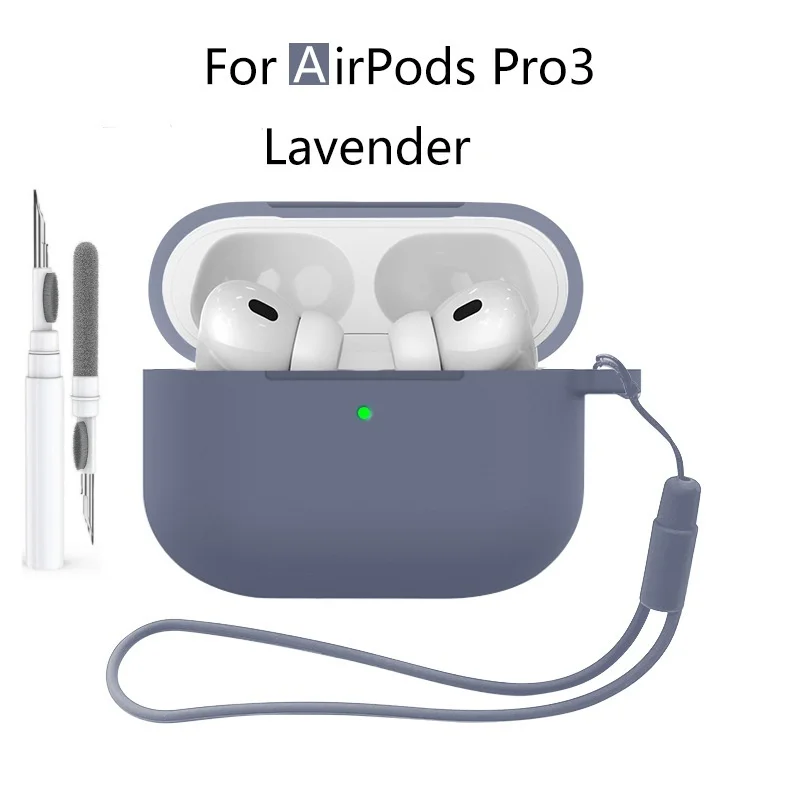 Neu für Airpods Pro 3 2025, Silikonhülle, Kopfhörer-Zubehör mit Reinigungsset und Lanyard, vollständige Schutzhülle für Airpods Pro 3 – Detail 30