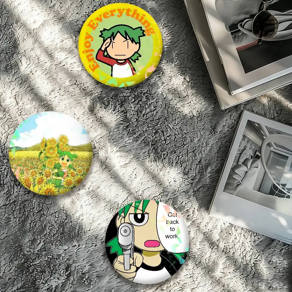 Anime Yotsuba cute Yotsuba Koiwai Laser Badge Pins Handmade Brooches for Backpack Gifts Bag Decor Fans Collect