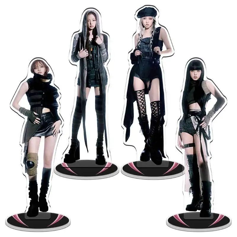 BBLACKPINK7VV الأجهزة الطرفية ليزا الشكل الاكريليك حامل سلس البينية جيني مكتب الحلي JISOO تمثال دمية الورد جمع لعبة