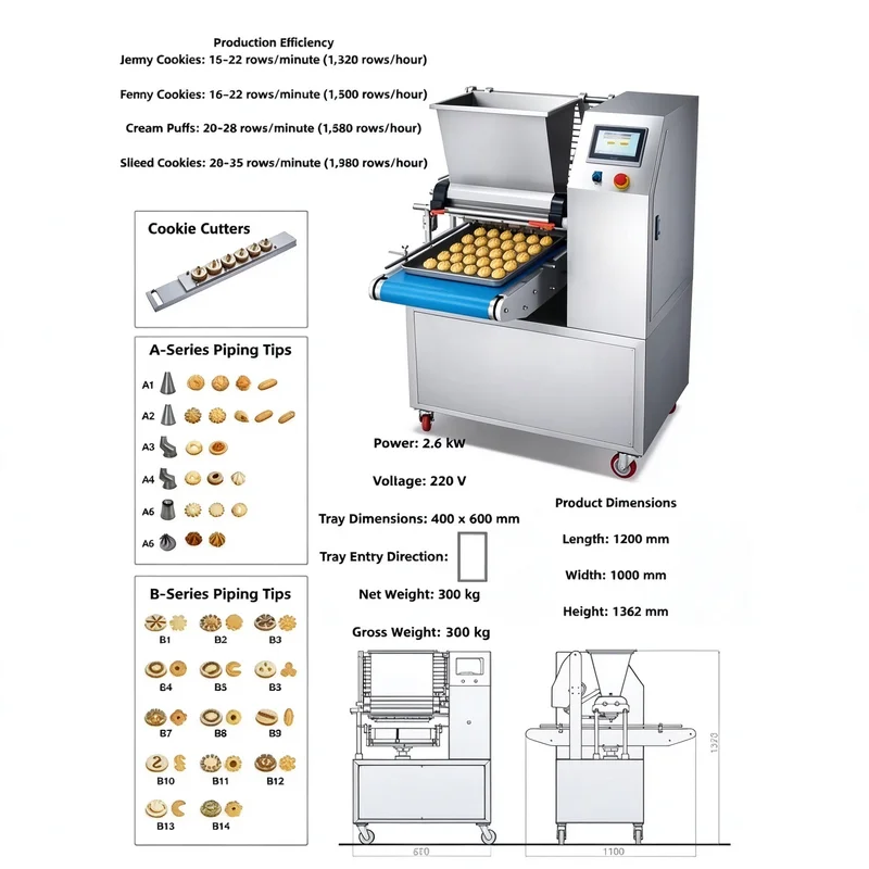 Biscuit Forming Machine Automatic Counting Function for Batch Cookie Processing Plant